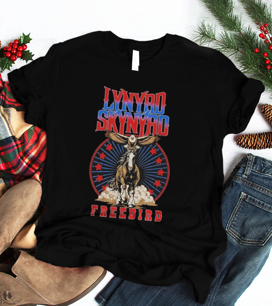 Lynyrd Skynyrd Freebird Eagle Horse Red Stars T-Shirt