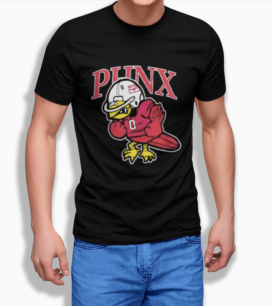 PHNX Cartoon Bird Football Helmet Jersey Arizona Cardinals T-Shirt