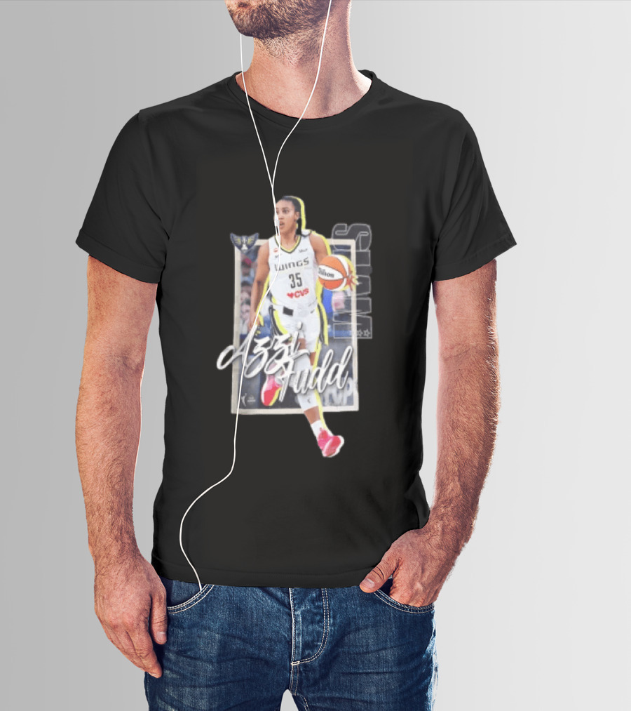 Dallas Wings Azzi Fudd 35 Basketball Player With Ball T-Shirt
