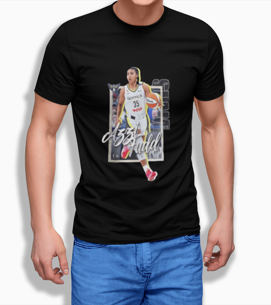 Dallas Wings Azzi Fudd 35 Basketball Player With Ball T-Shirt