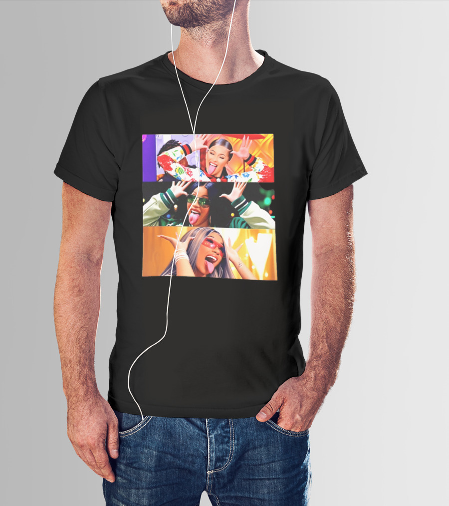 Cardi B Funny Faces Tongue Out Rapper Hip Hop Celebrity T-Shirt