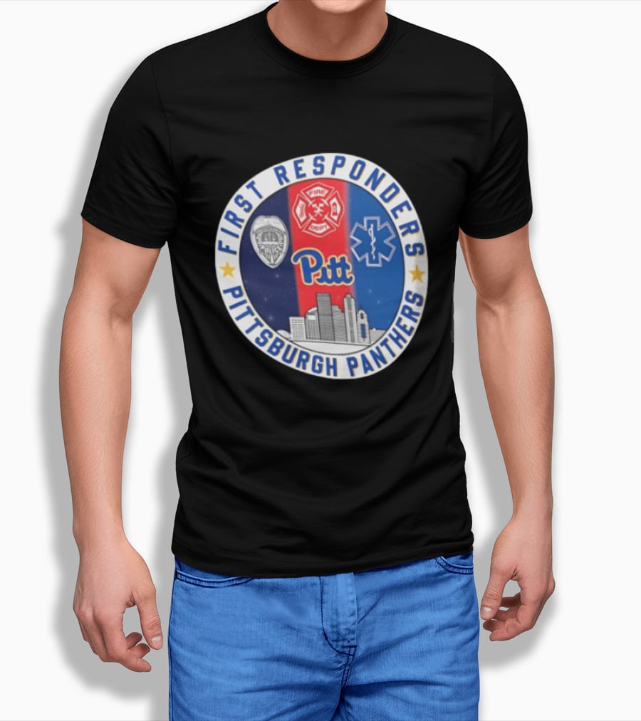 First Responders Tribute Pittsburgh Panthers Pitt Fire Police EMS Heroes T-Shirt