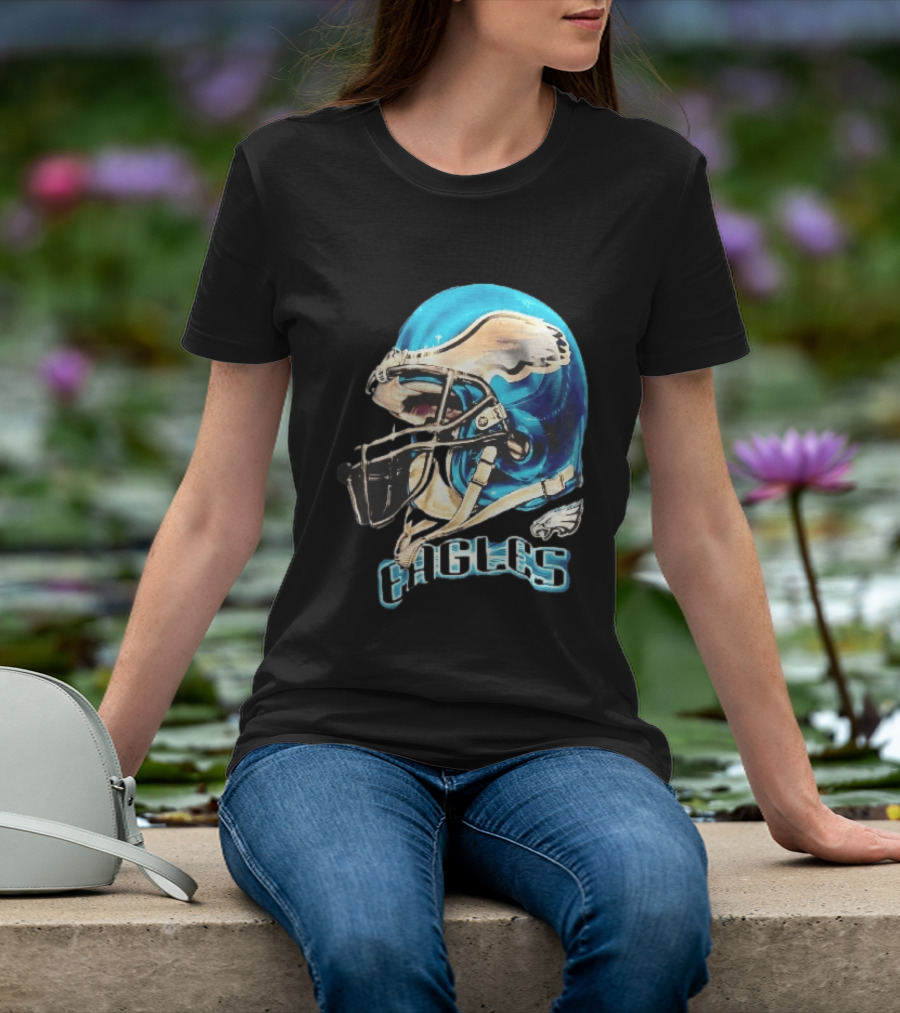Philadelphia Eagles Blue Helmet Wing Decal EAGLES T-Shirt