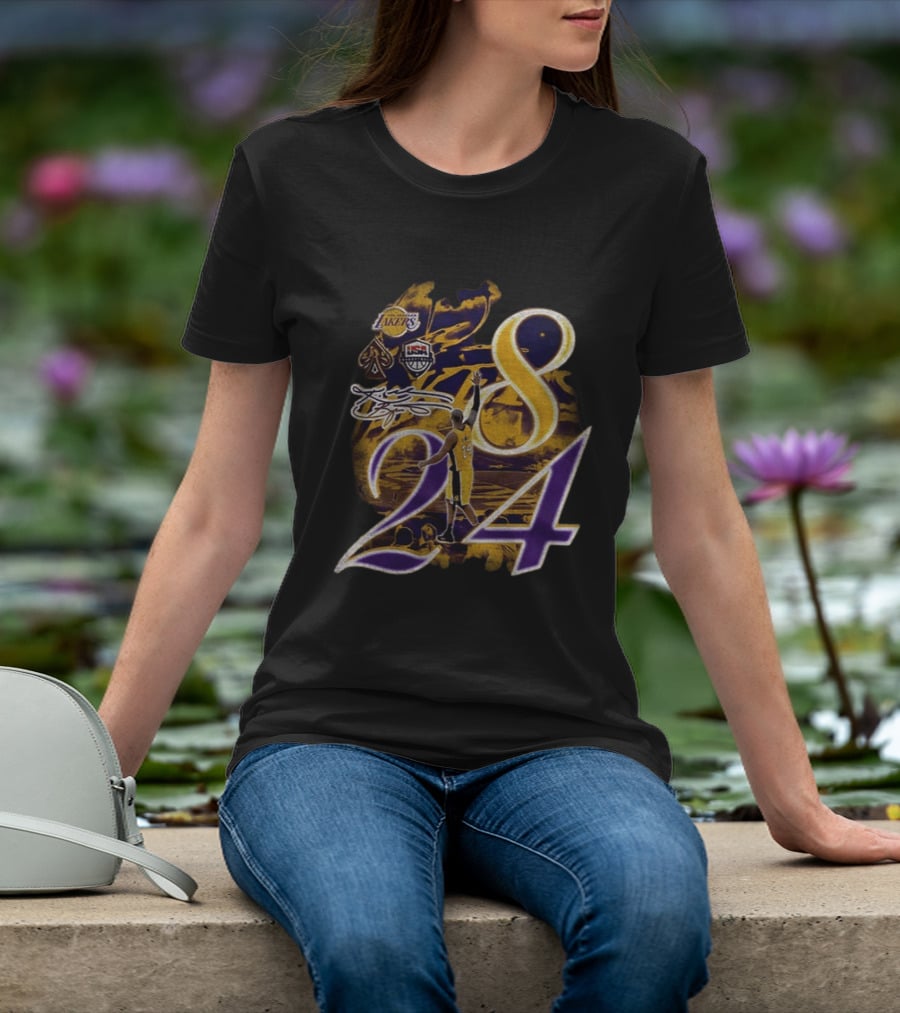 Kobe Bryant Los Angeles Lakers USA Basketball Signature 8 24 T-Shirt