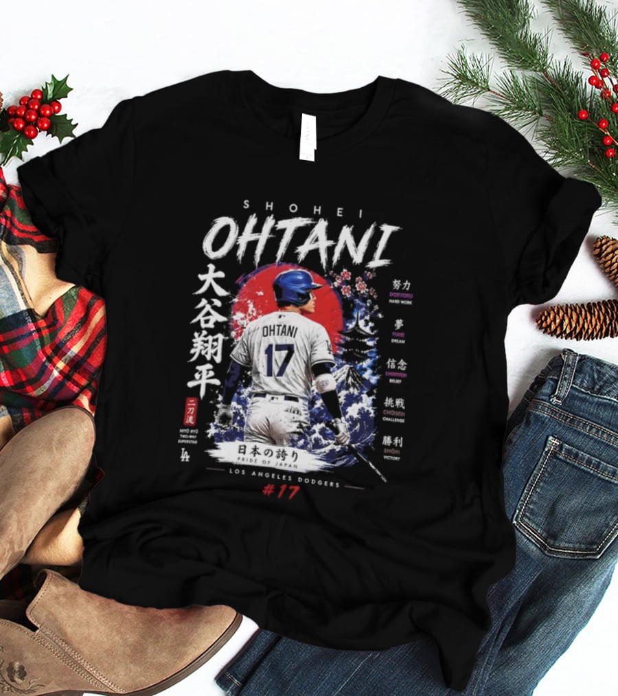 Shohei Ohtani Los Angeles Dodgers Japanese Two Way Player #17 T-Shirt