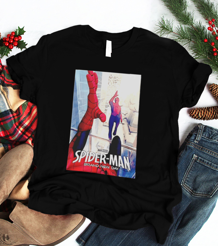 Marvel Spider Man Brand New Day High Five Scene T-Shirt