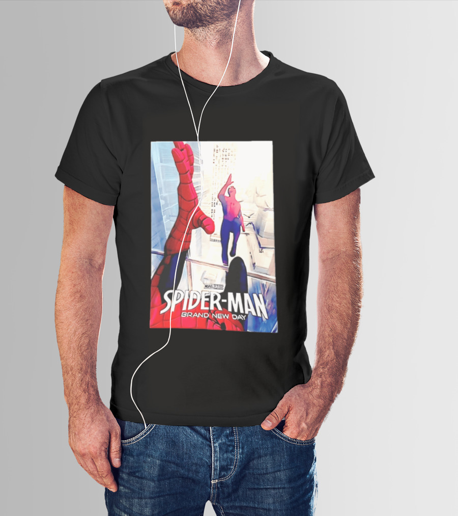 Marvel Spider Man Brand New Day High Five Scene T-Shirt
