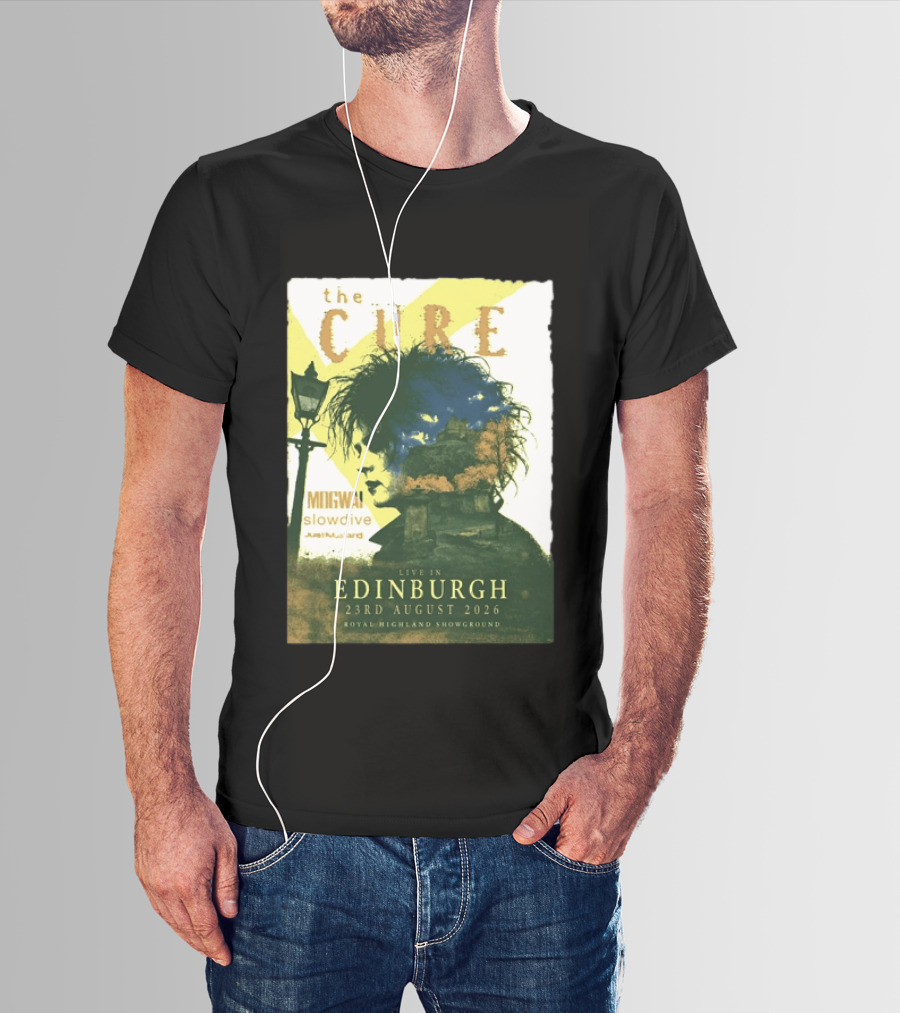 The Cure Live In Edinburgh 2026 Royal Highland Showground August 23rd Mogwai Slowdive Just Mustard T-Shirt