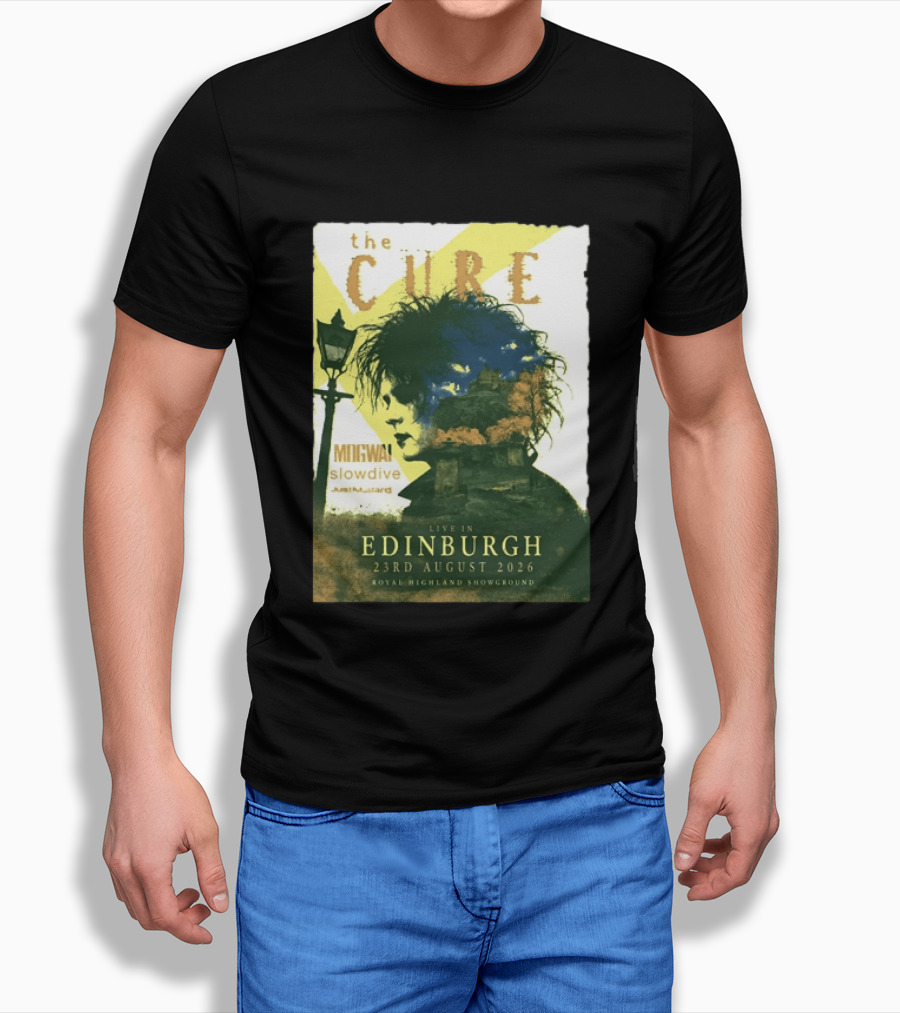 The Cure Live In Edinburgh 2026 Royal Highland Showground August 23rd Mogwai Slowdive Just Mustard T-Shirt