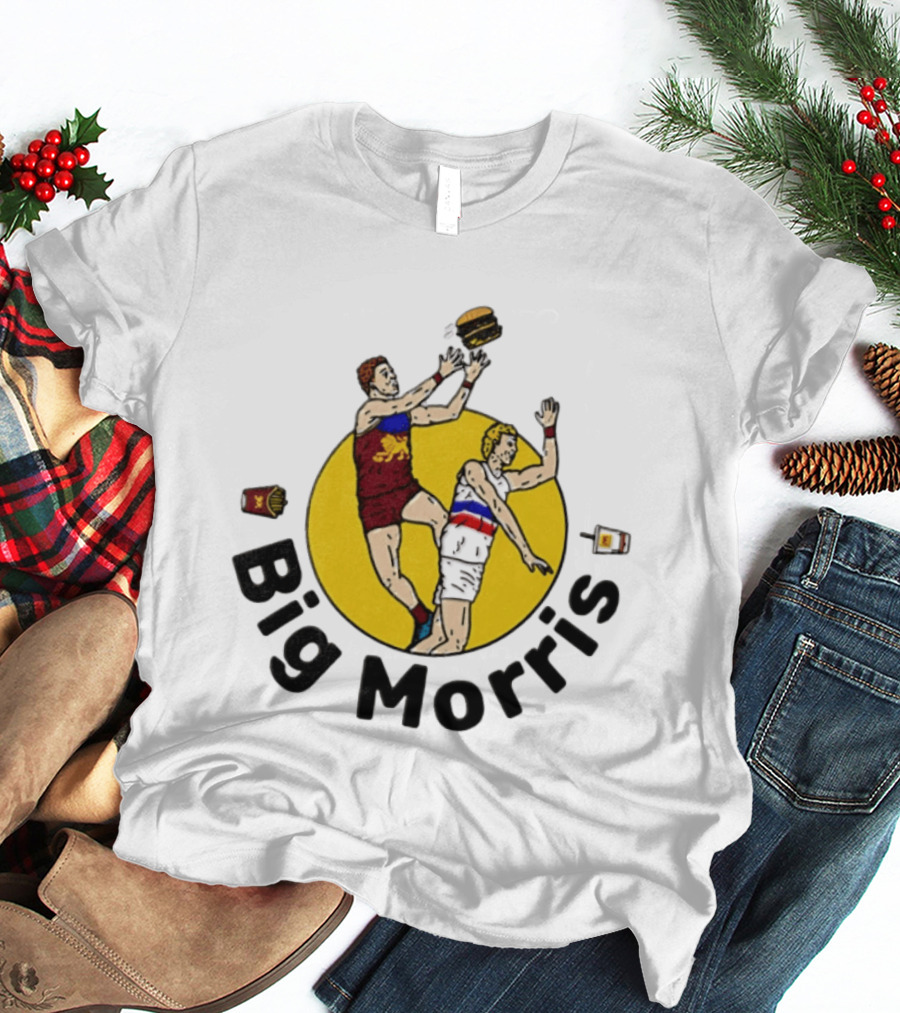 Big Morris Brisbane Lions AFL Australian Rules Football Player Burger Jump T-Shirt