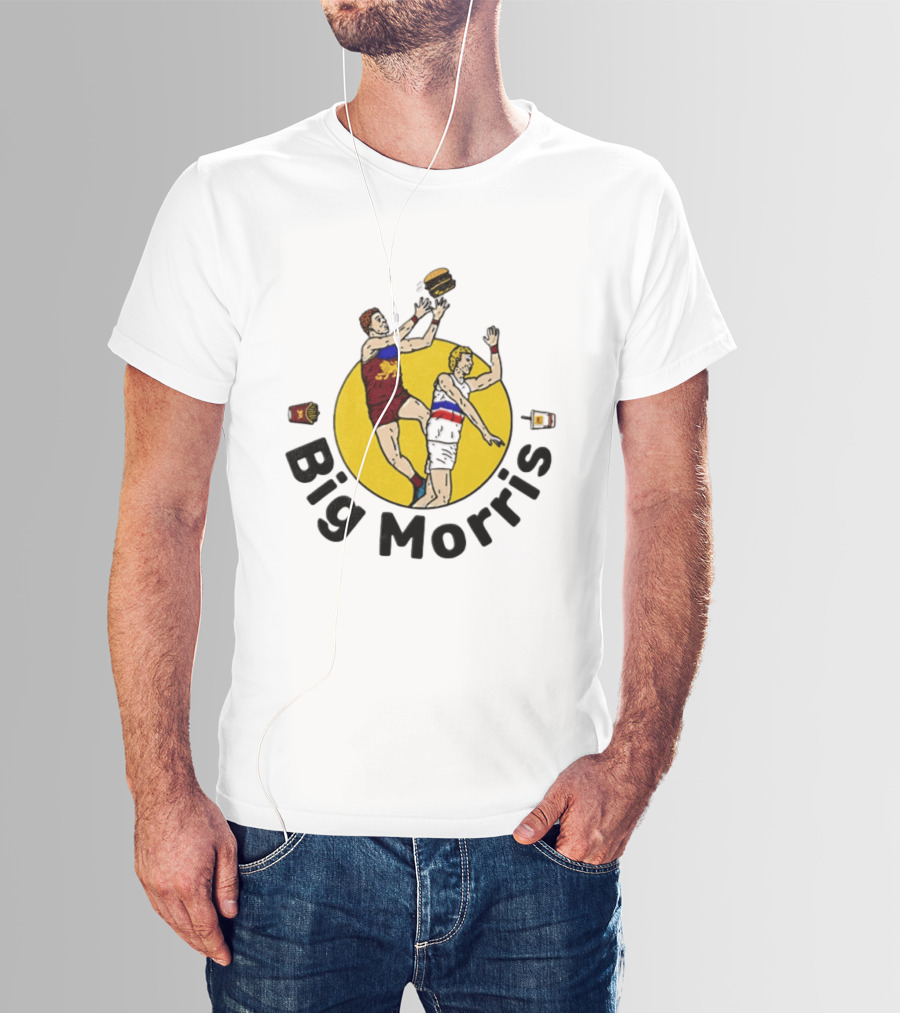Big Morris Brisbane Lions AFL Australian Rules Football Player Burger Jump T-Shirt