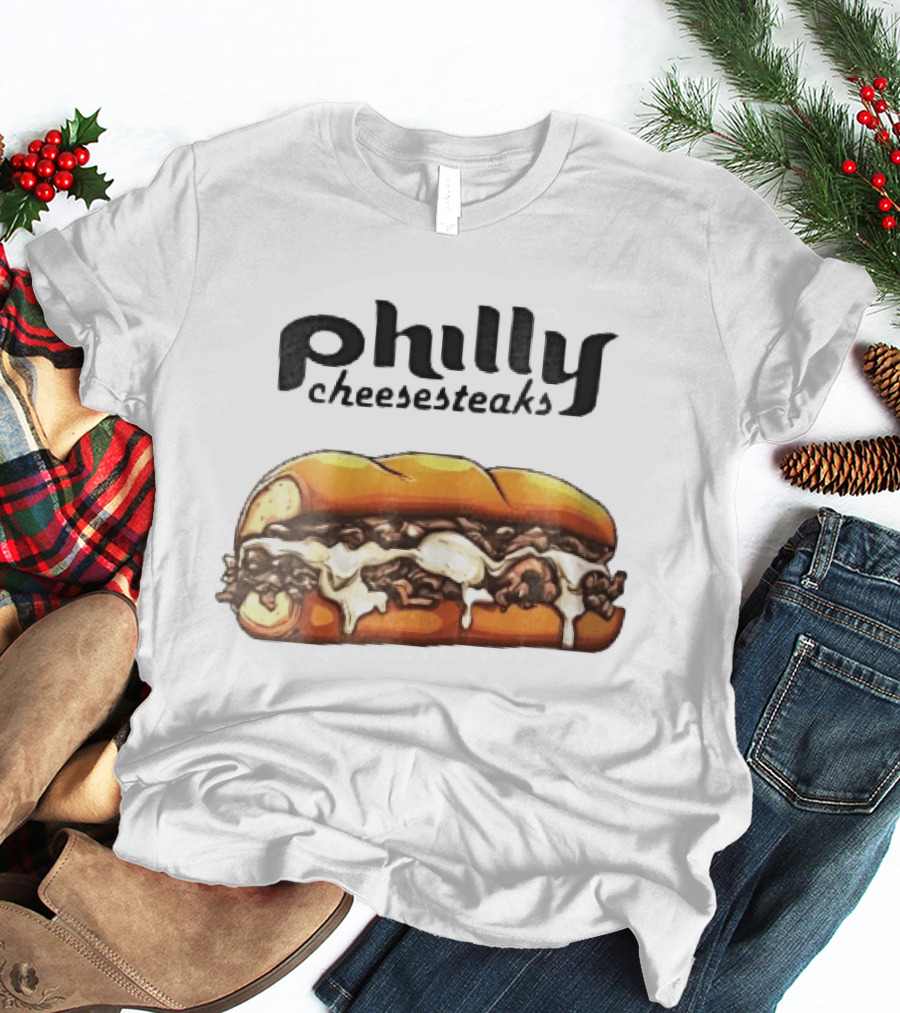 Philly Cheesesteaks Cartoon Beef Hoagie Melted Provolone Sandwich T-Shirt