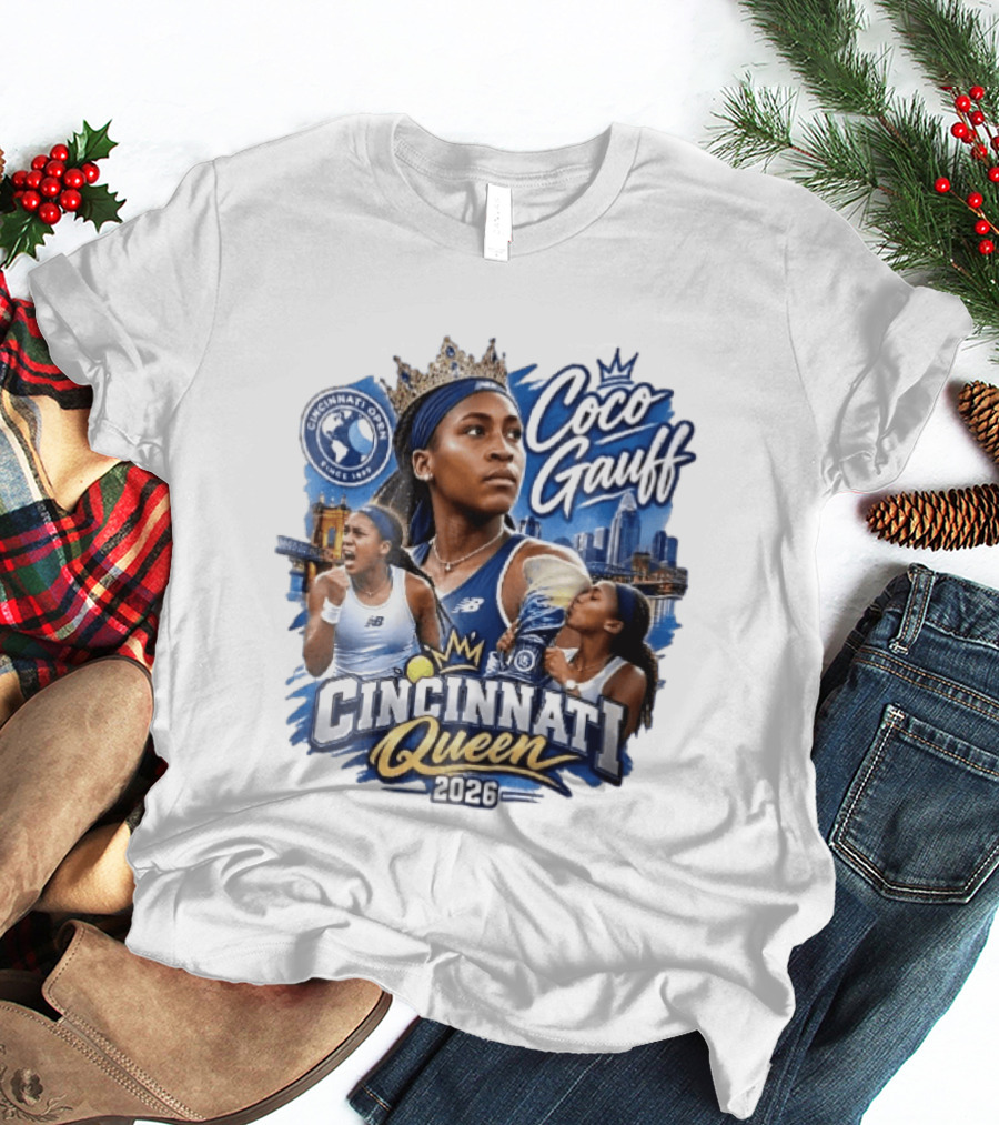 Coco Gauff Cincinnati Queen 2026 Tennis Champion Crowned Skyline T-Shirt