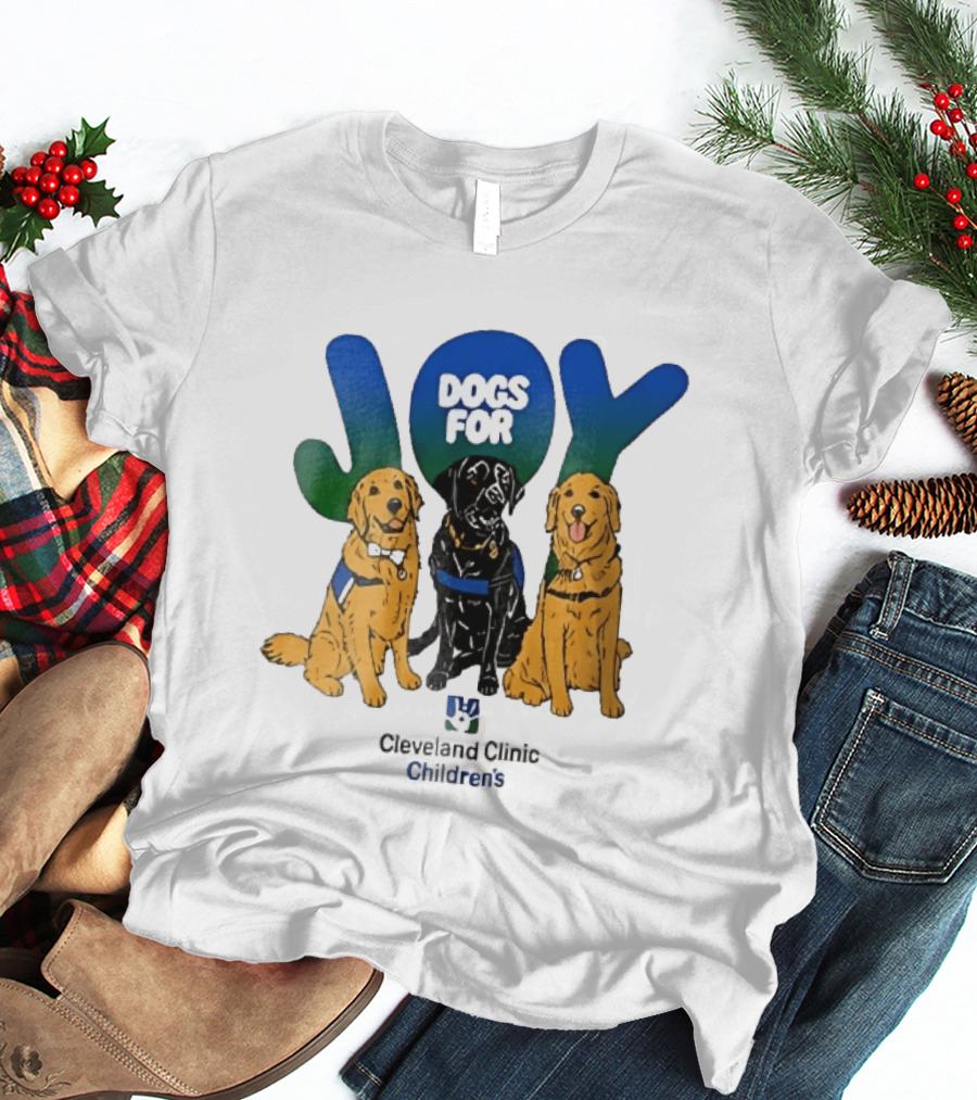 Cleveland Clinic Children's Dogs For Joy Golden Retrievers Black Lab Cartoon T-Shirt
