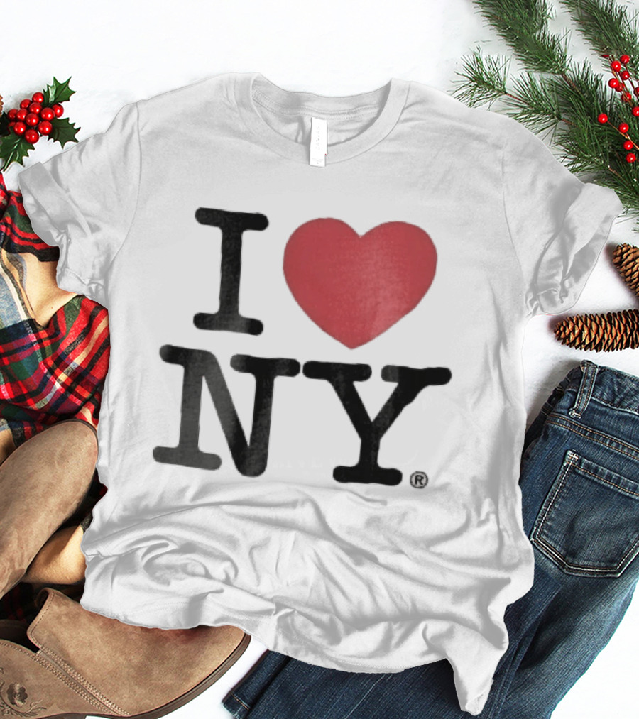 I Love NY Red Heart Black Font T-Shirt