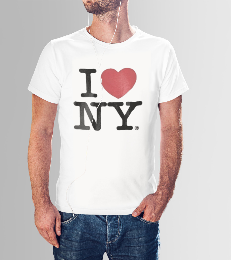 I Love NY Red Heart Black Font T-Shirt