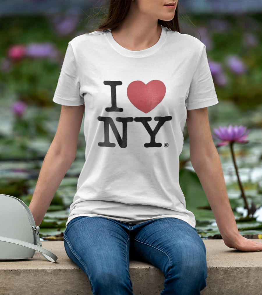 I Love NY Red Heart Black Font T-Shirt