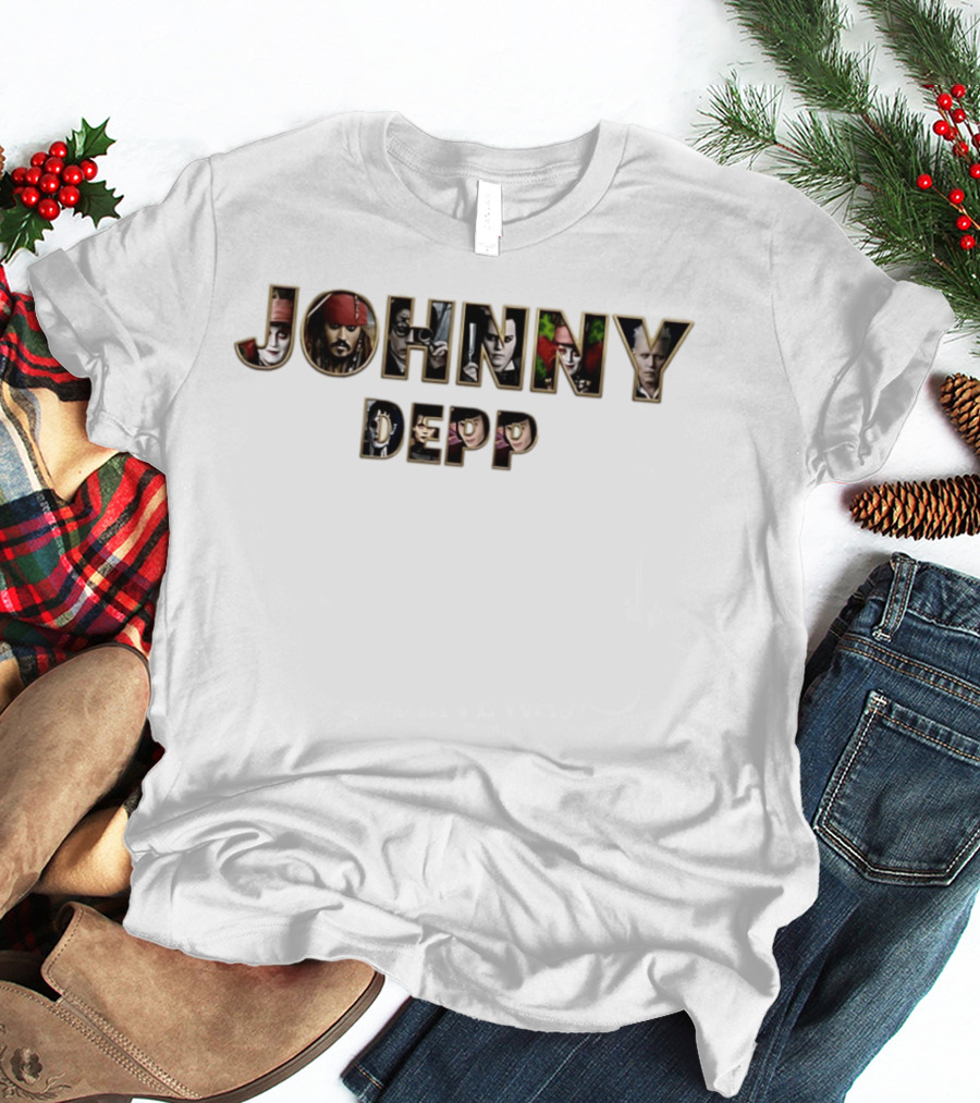 Johnny Depp Iconic Movie Characters Collage T-Shirt