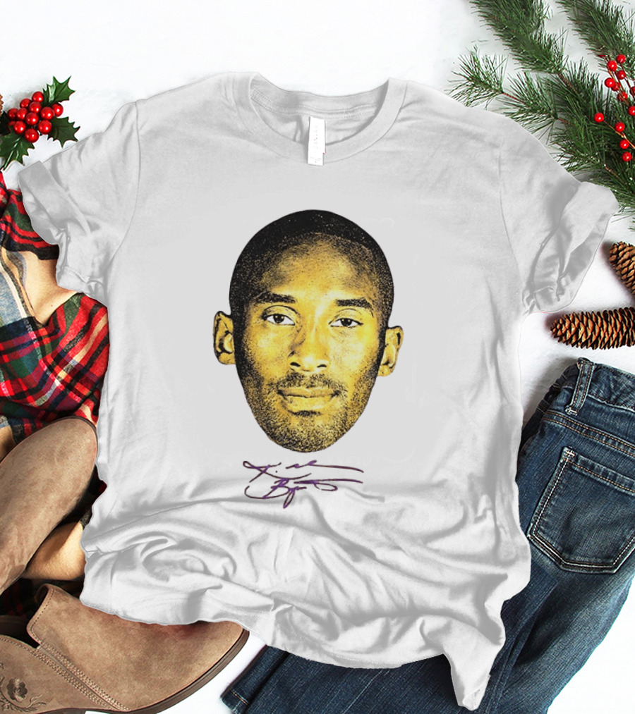 Kobe Bryant Los Angeles Lakers Basketball Legend Face Signature T-Shirt