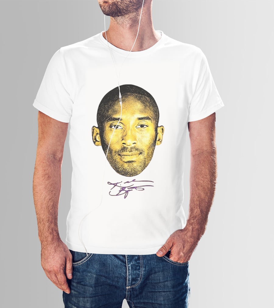 Kobe Bryant Los Angeles Lakers Basketball Legend Face Signature T-Shirt