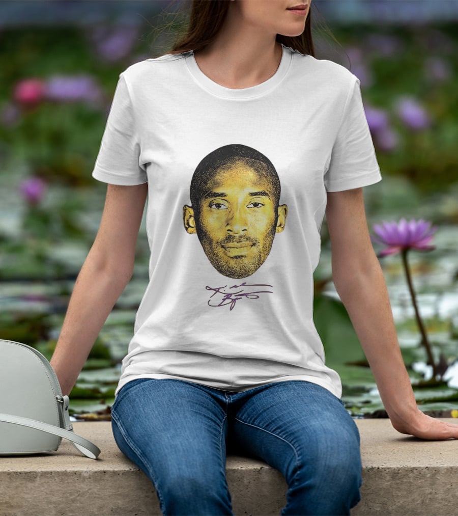 Kobe Bryant Los Angeles Lakers Basketball Legend Face Signature T-Shirt