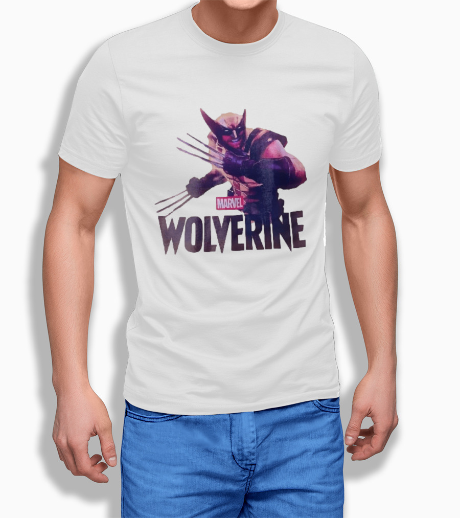Marvel Wolverine Masked Superhero Claws Extended Purple Glow T-Shirt