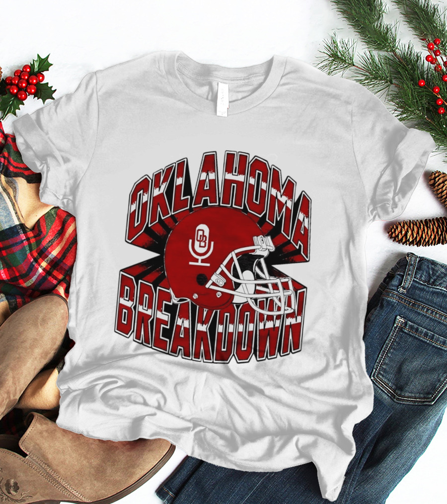 Oklahoma Breakdown Football Helmet OB Podcast T-Shirt