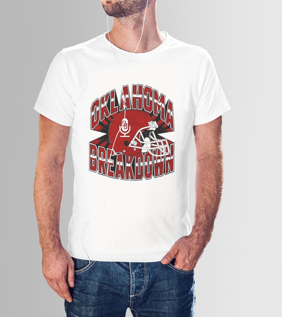 Oklahoma Breakdown Football Helmet OB Podcast T-Shirt