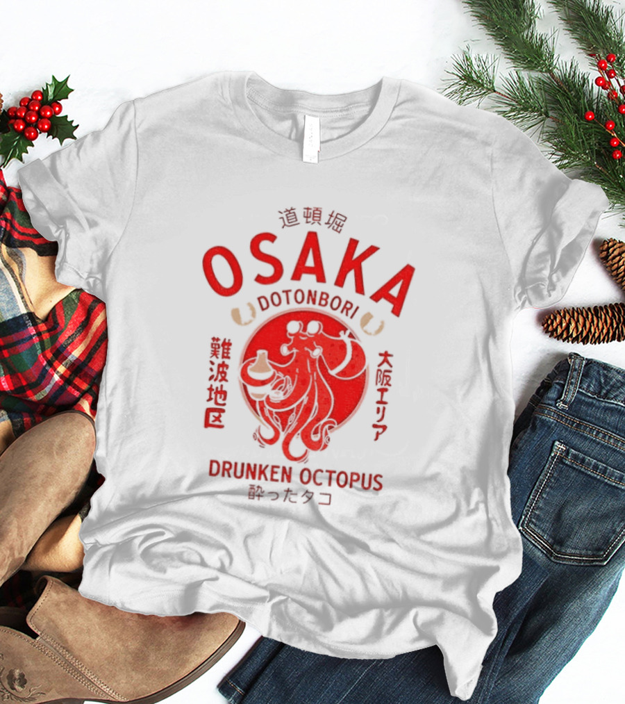 Dotonbori Osaka Drunken Octopus Seafood Culture Japan T-Shirt
