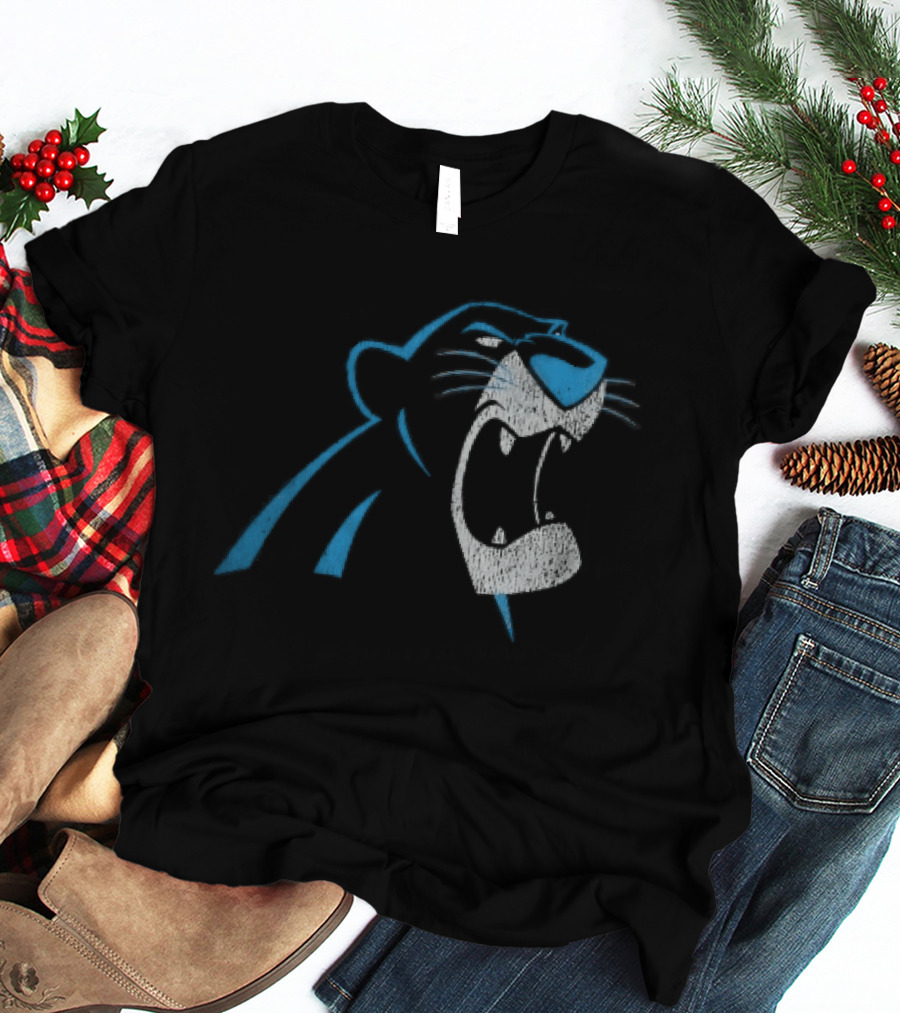 Carolina Panthers Distressed Snarling Panther NFL Team Spirit T-Shirt