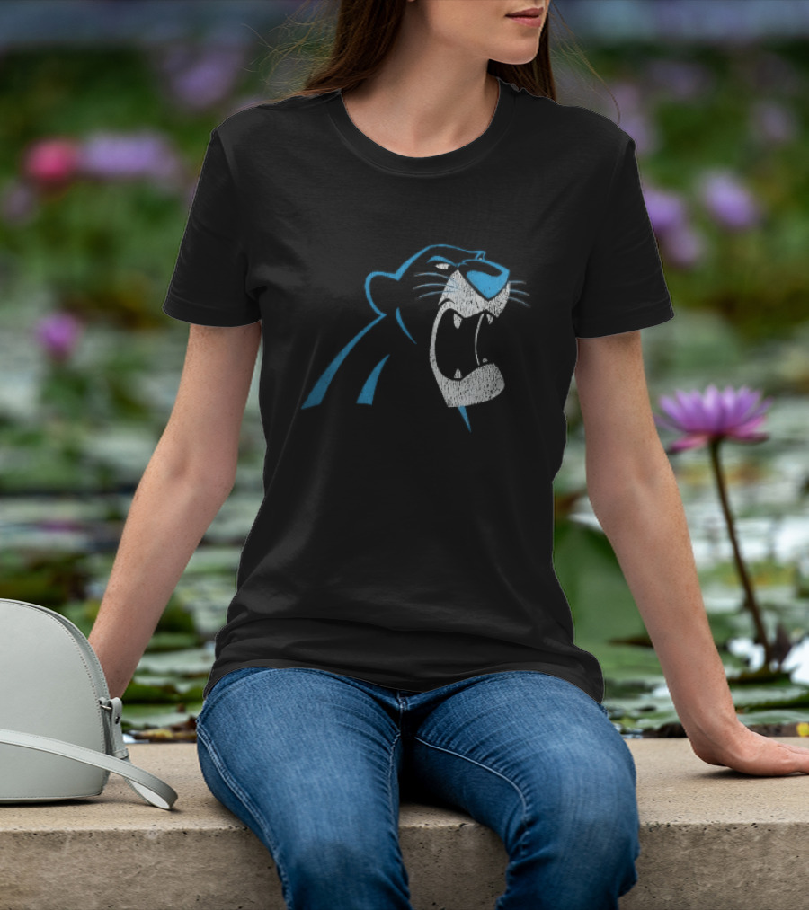 Carolina Panthers Distressed Snarling Panther NFL Team Spirit T-Shirt