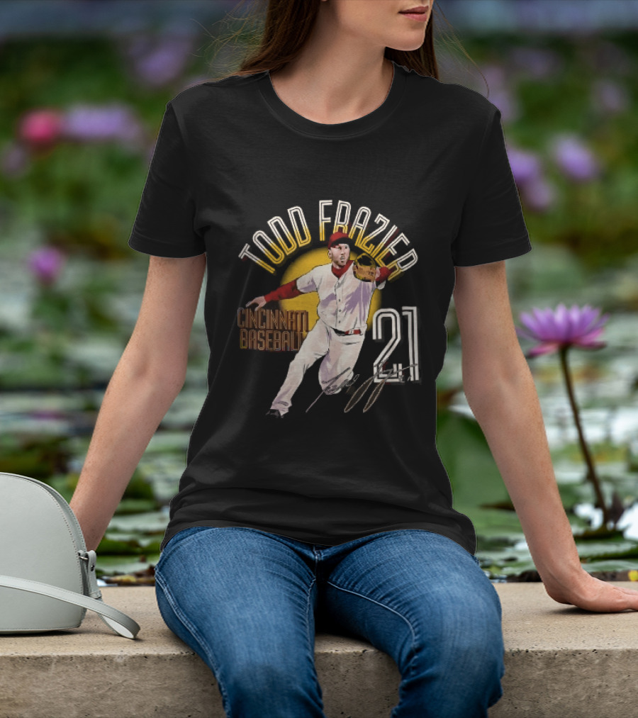 Todd Frazier Cincinnati Baseball 21 Fielding Yellow Sun T-Shirt