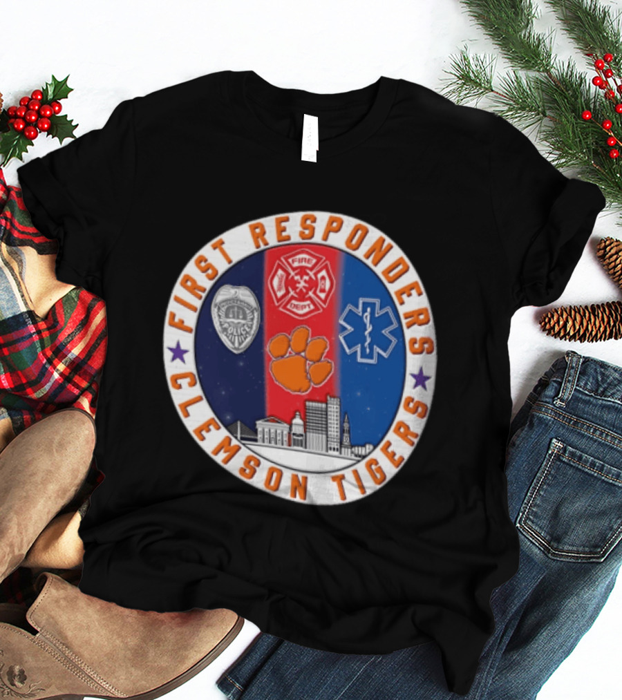 Clemson Tigers First Responders Fire EMS Police Never Forget 9.11 T-Shirt