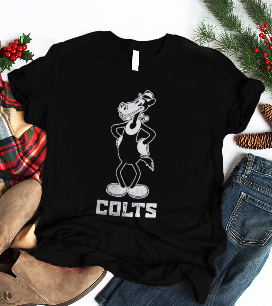 Indianapolis Colts Cartoon Horse With Hat T-Shirt