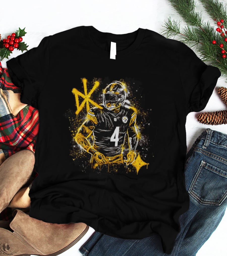 Pittsburgh Steelers Number 4 Player Graffiti T-Shirt