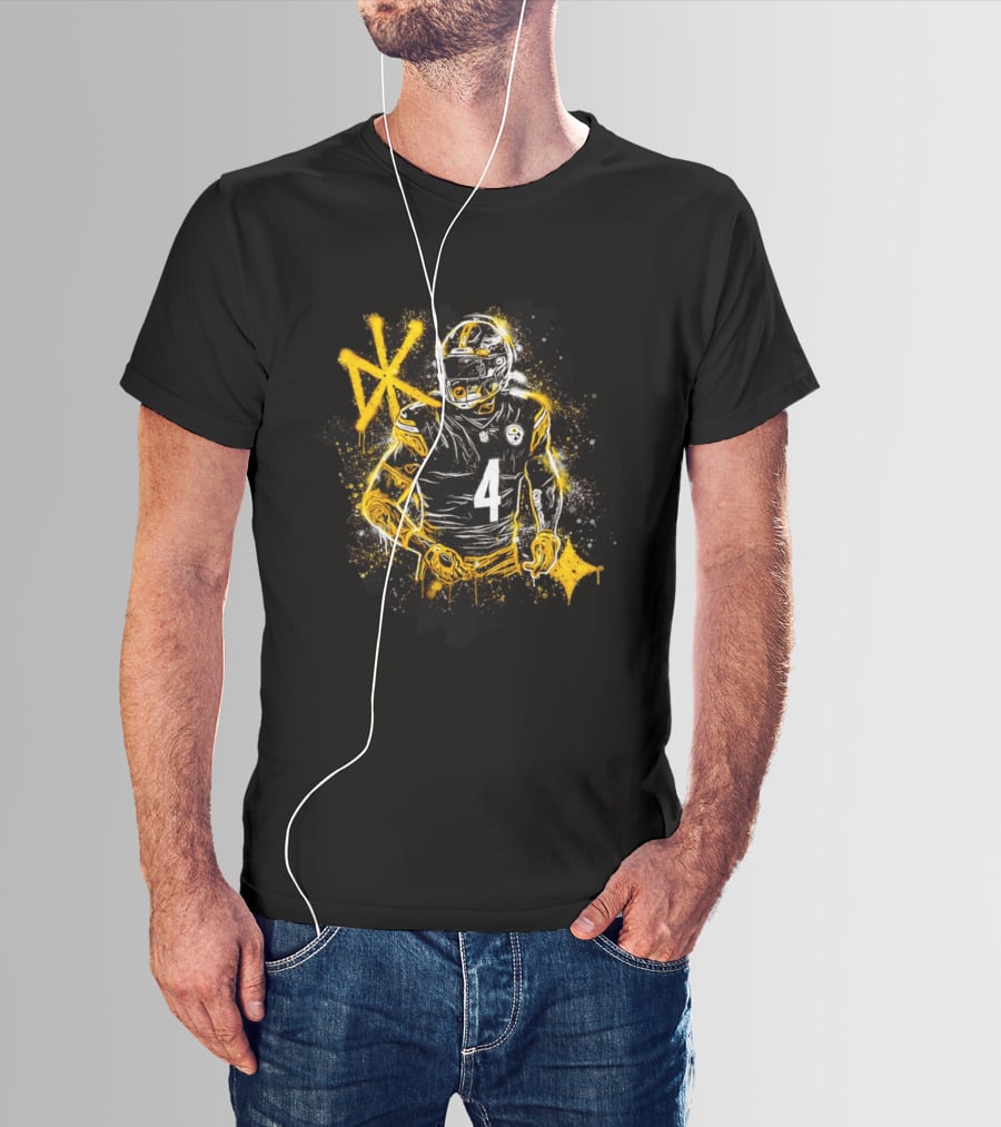 Pittsburgh Steelers Number 4 Player Graffiti T-Shirt