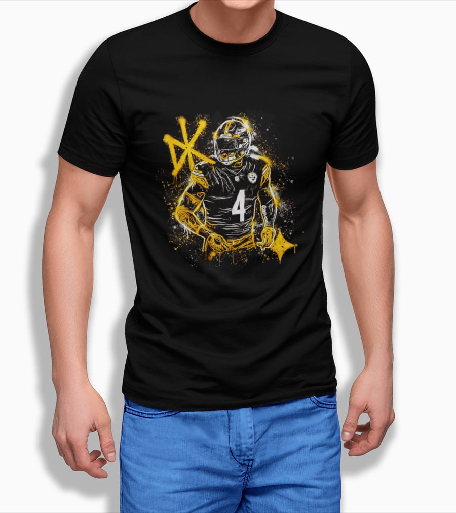 Pittsburgh Steelers Number 4 Player Graffiti T-Shirt