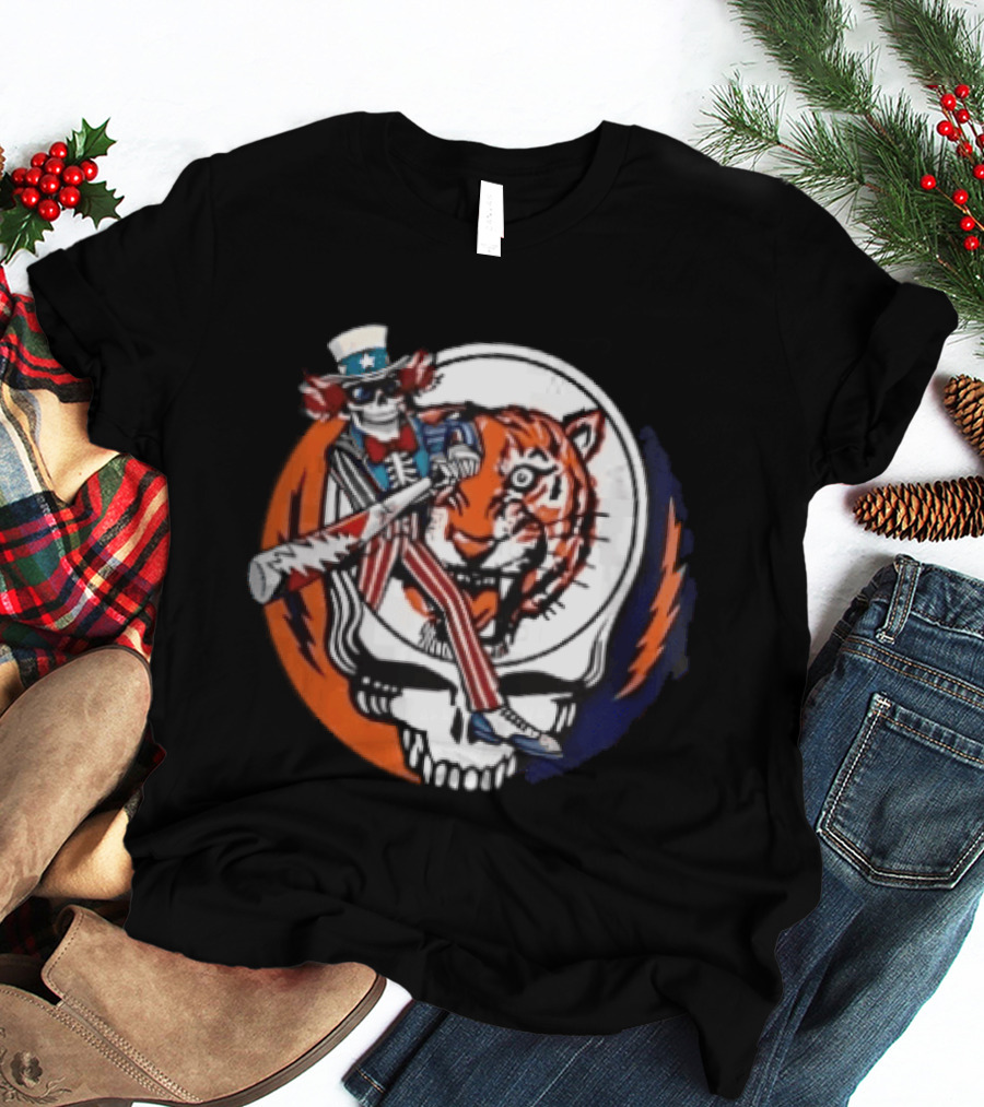 Grateful Dead Uncle Sam Skull And Tiger Steal Your Face T-Shirt