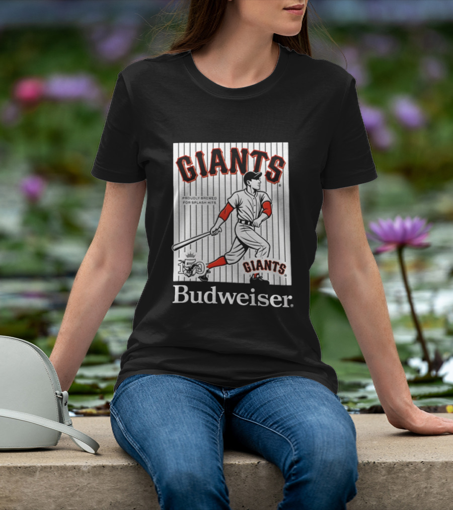 San Francisco Giants 150 Years Budweiser Splash Hits Baseball T-Shirt