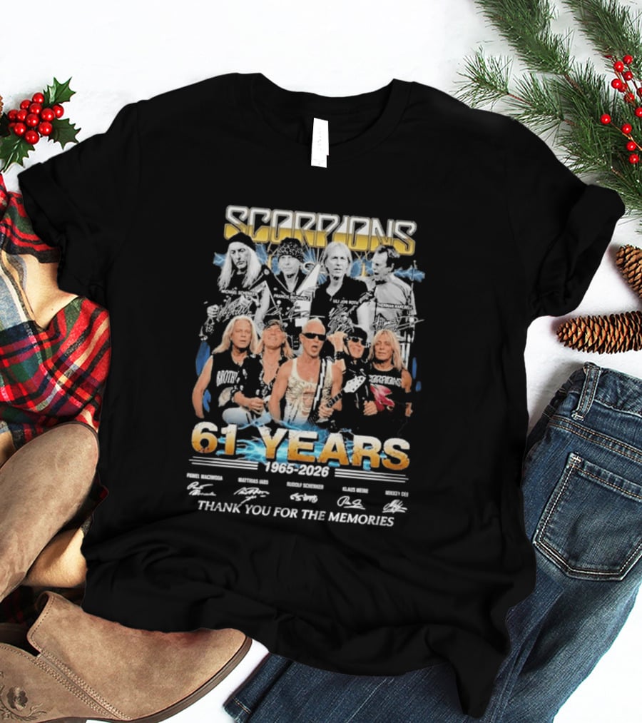 Scorpions Band 61 Years 1965 2026 Thank You For The Memories T-Shirt