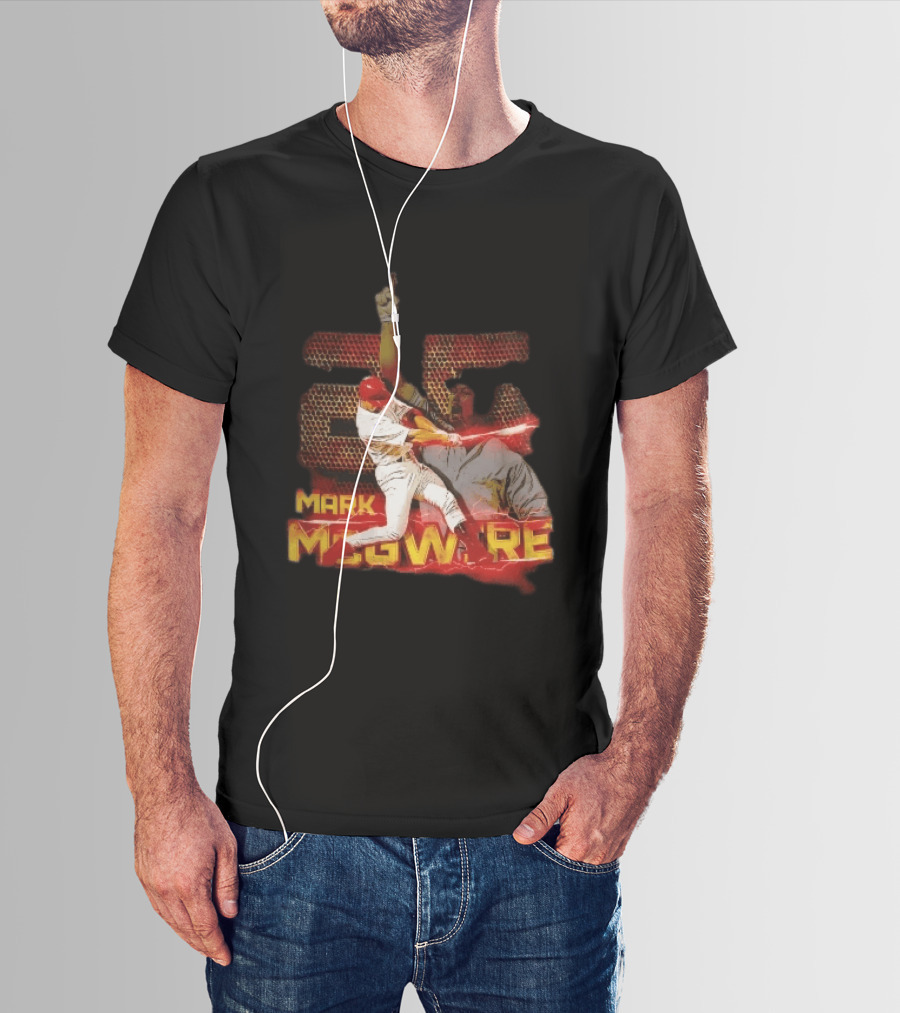 Mark McGwire Baseball Dynamic Red Lightning Swing T-Shirt