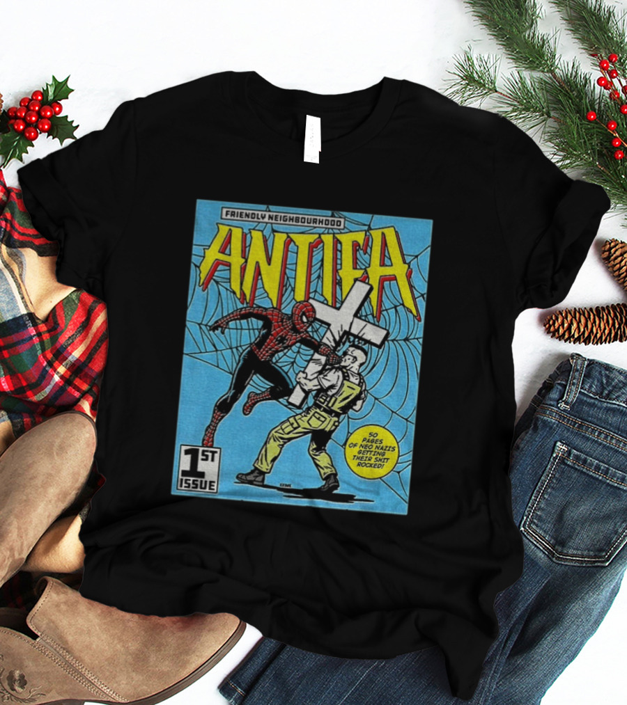 Friendly Neighbourhood Antifa Spider Man Punch 1st Issue T-Shirt