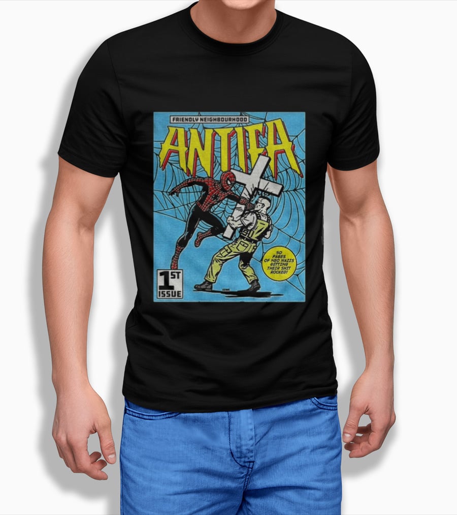 Friendly Neighbourhood Antifa Spider Man Punch 1st Issue T-Shirt