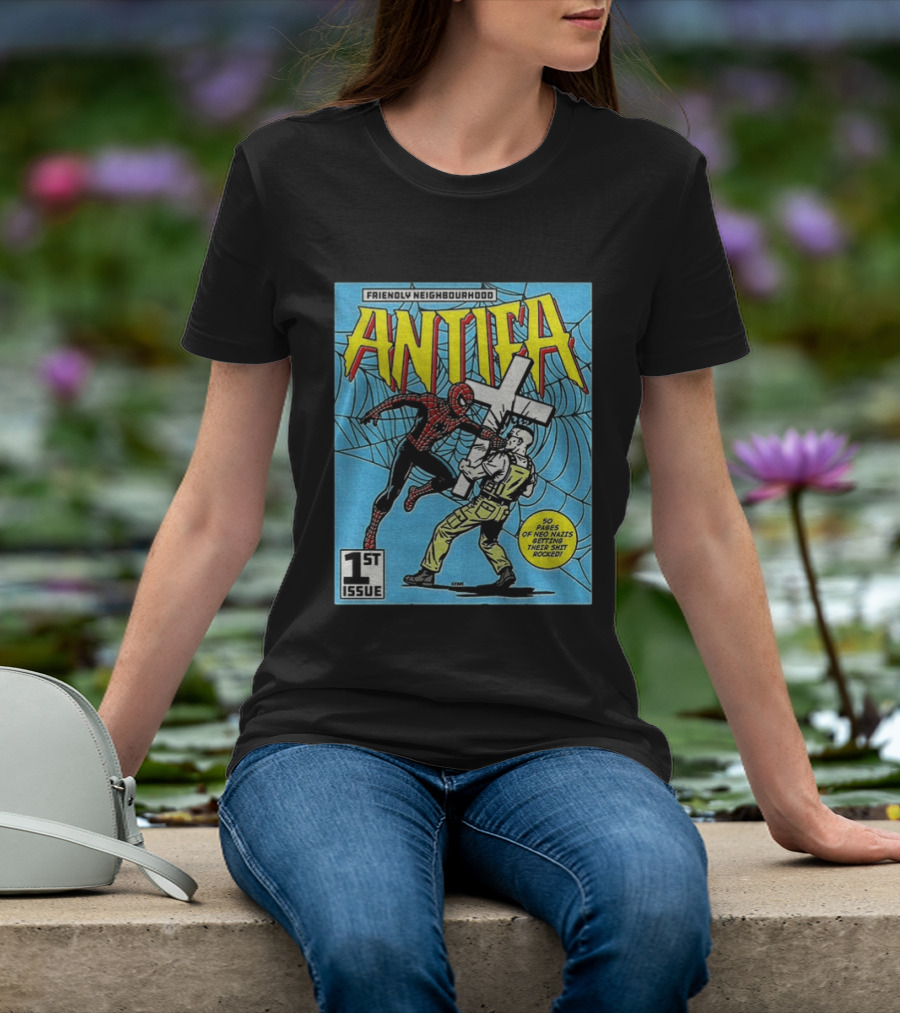 Friendly Neighbourhood Antifa Spider Man Punch 1st Issue T-Shirt