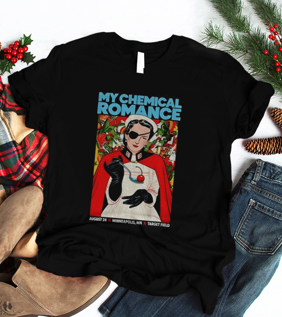My Chemical Romance Nurse Eye Patch Cherry August 24 Minneapolis Target Field T-Shirt