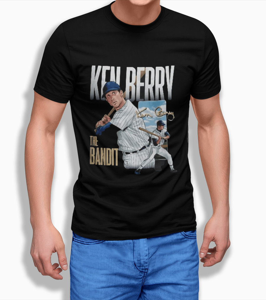 Ken Berry The Bandit Batting Stance With Signature Panel T-Shirt
