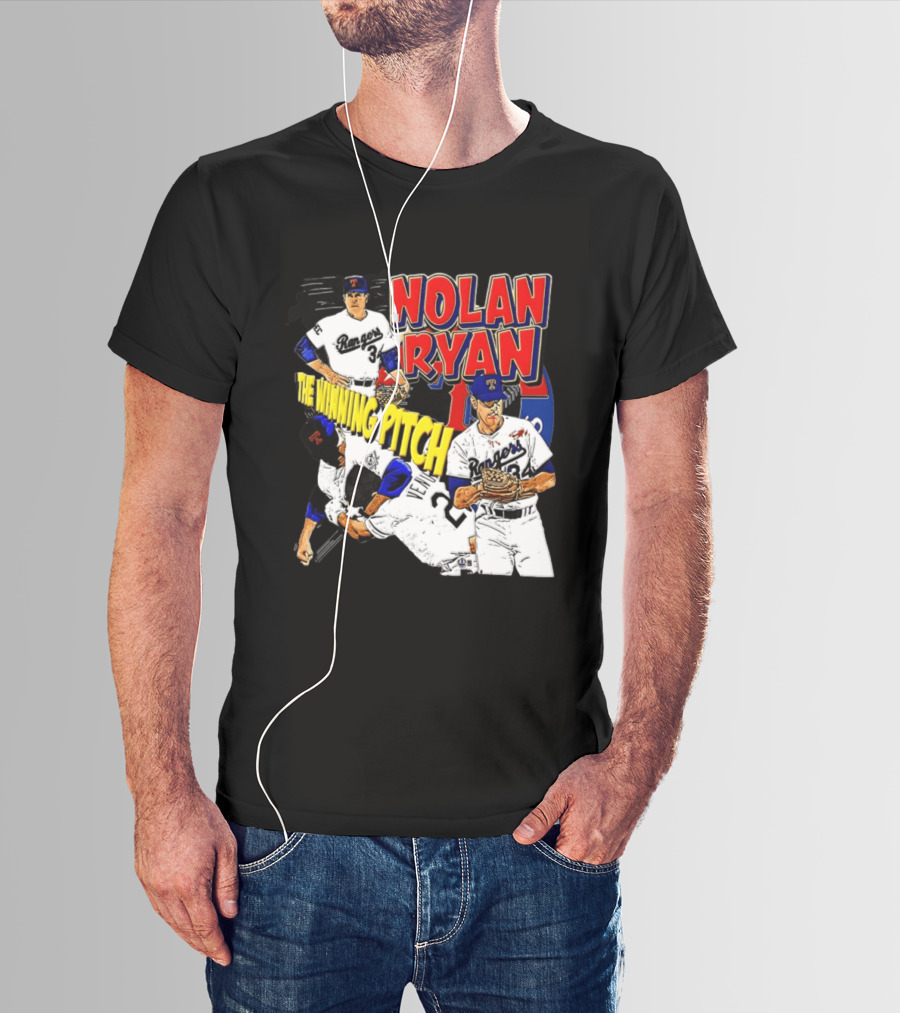 Nolan Ryan Texas Rangers The Winning Pitch Classic Baseball 34 T-Shirt