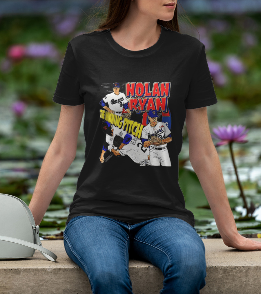 Nolan Ryan Texas Rangers The Winning Pitch Classic Baseball 34 T-Shirt