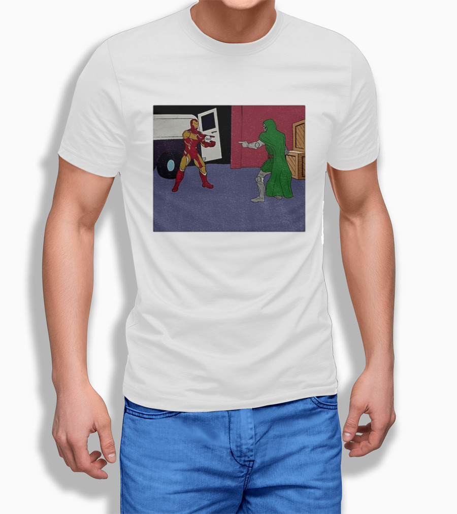 Doctor Doom Vs Ironman Pointing Meme Standoff T-Shirt