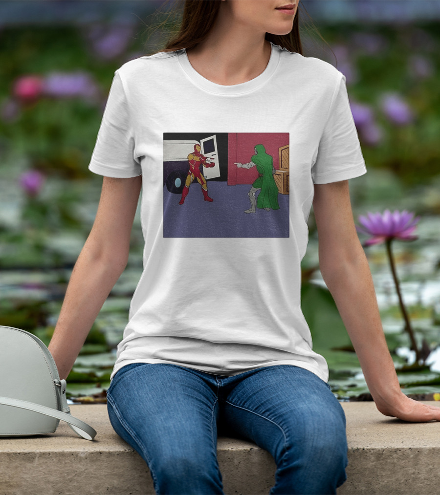 Doctor Doom Vs Ironman Pointing Meme Standoff T-Shirt